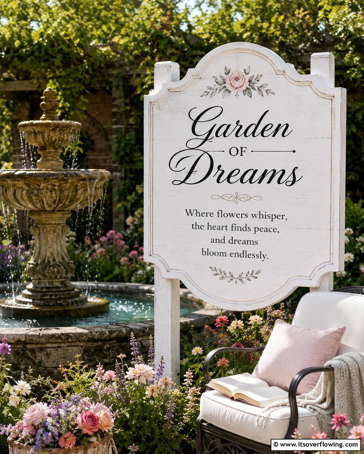 Garden of Dreams Sign - 25 Garden Sign Ideas to Personalize Your Outdoor Space