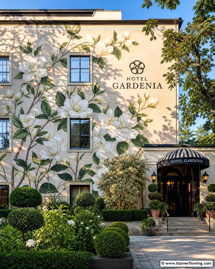 Gardenia Whispers - 20 Stunning Flower Murals on Buildings Around the World
