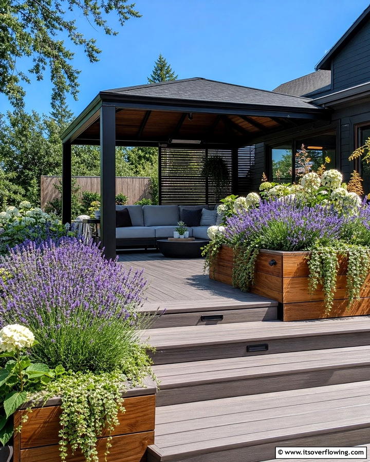 Gazebo with Built In Planters - 25 Gazebo on Deck Ideas for Outdoor Relaxation