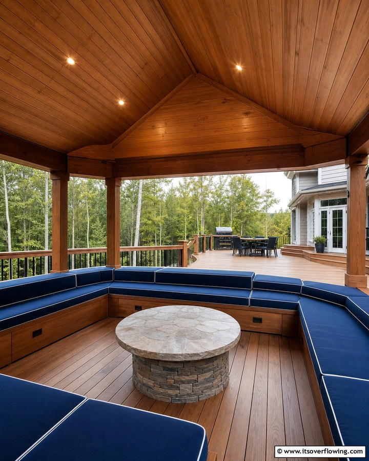 Gazebo with Built In Seating - 25 Gazebo on Deck Ideas for Outdoor Relaxation