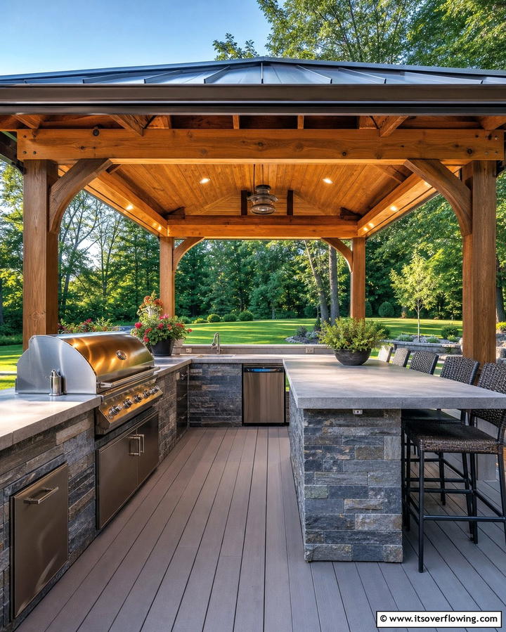 Gazebo with Outdoor KitchenExact - 25 Gazebo on Deck Ideas for Outdoor Relaxation