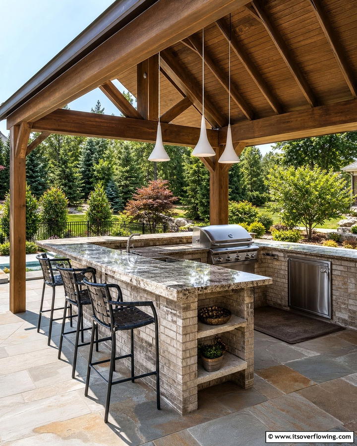 Gazebo with Outdoor KitchenOne - 25 Gazebo on Deck Ideas for Outdoor Relaxation