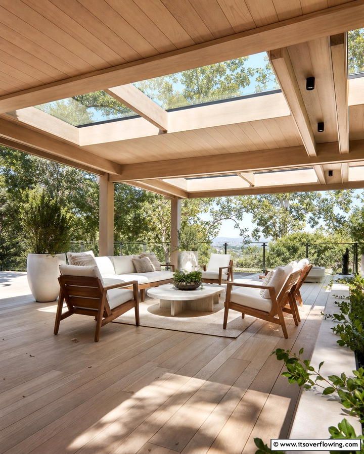 Gazebo with Skylight for Natural Illumination - 25 Gazebo on Deck Ideas for Outdoor Relaxation