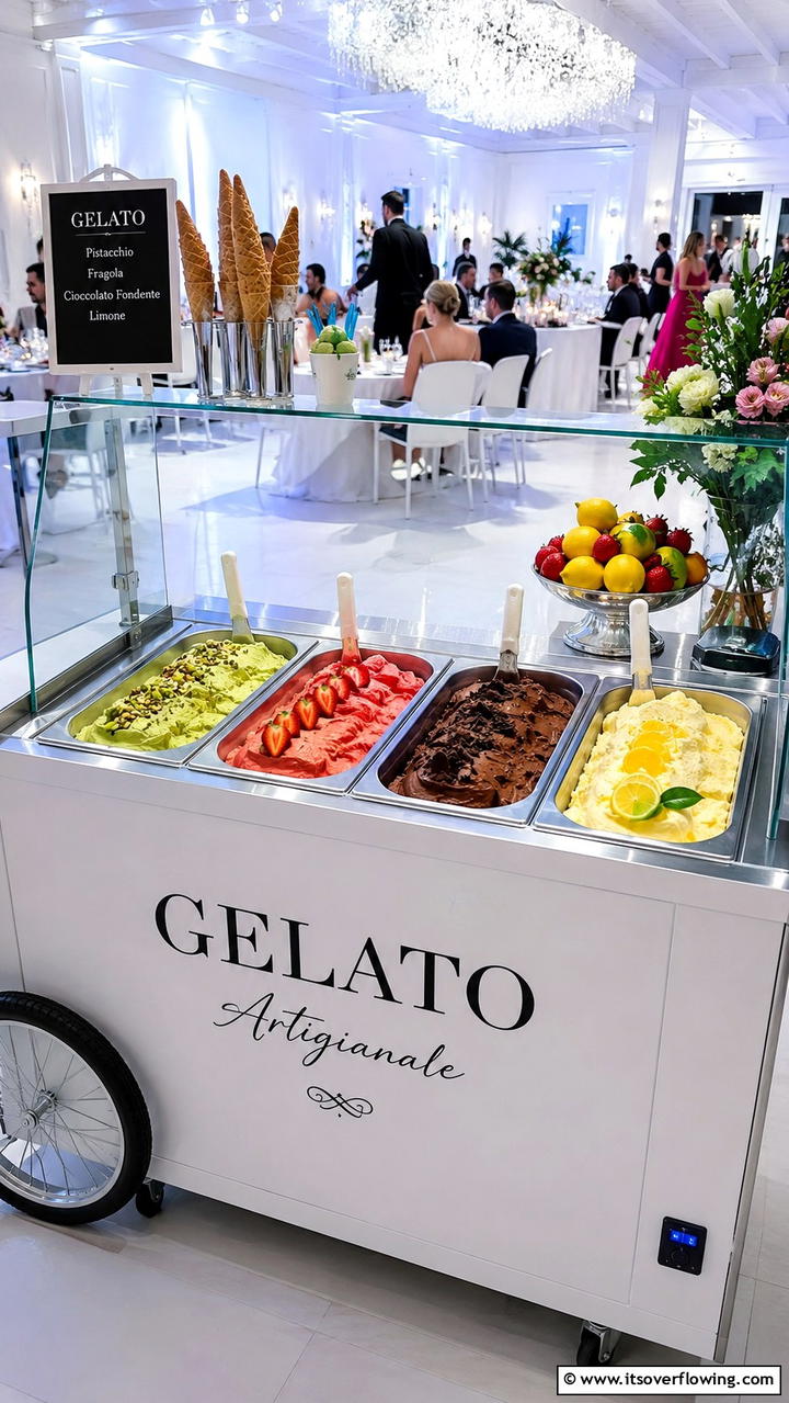 Gelato Showcase - 21 Delicious Wedding Dessert Ideas for a Sweet Celebration