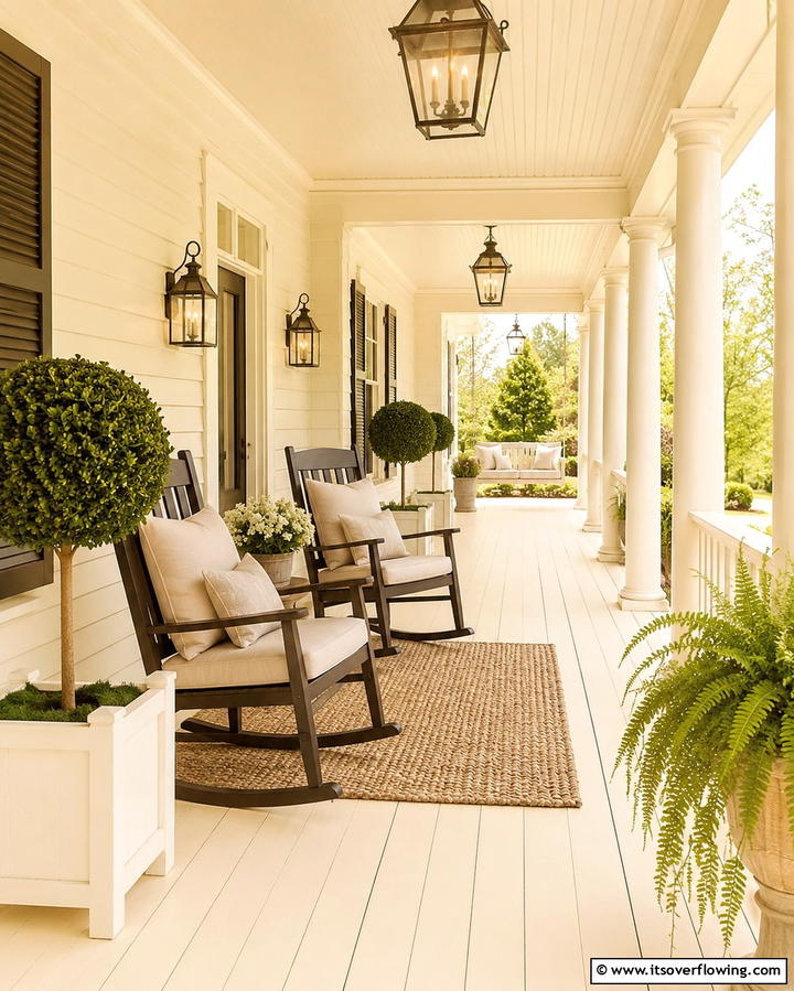 Gentle Cream for Classic Simplicity - 30 Porch Paint Color Ideas for Inviting Entryways