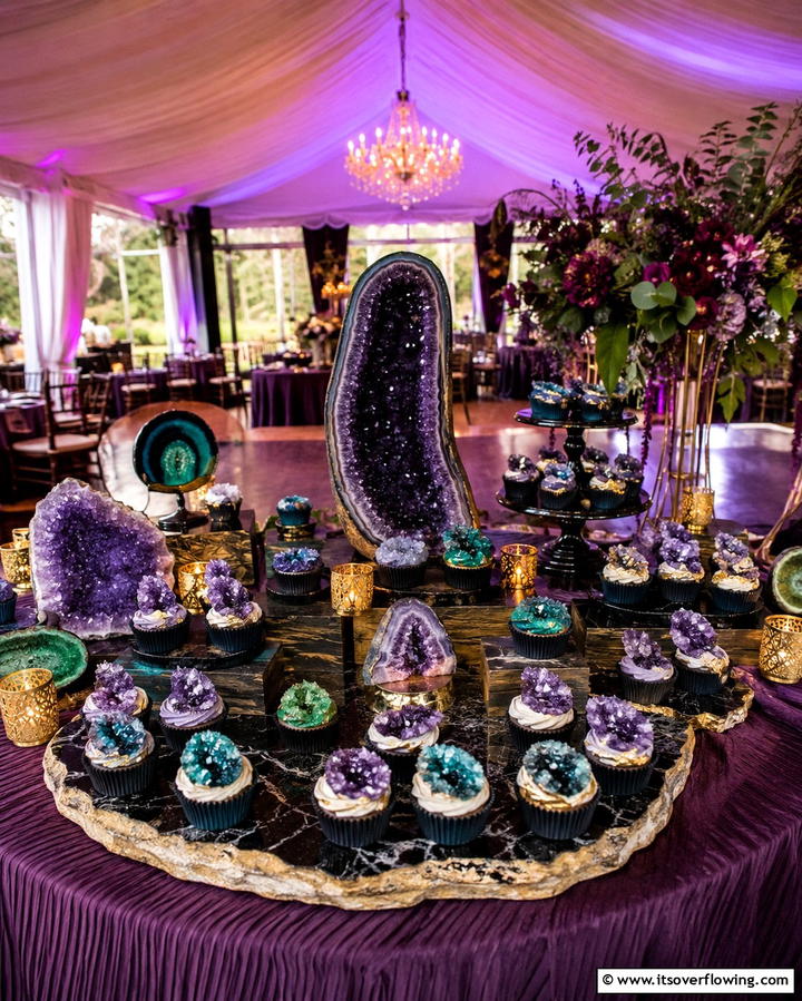 Geode Cupcakes - 30 Wedding Cupcake Ideas for Unforgettable Celebrations