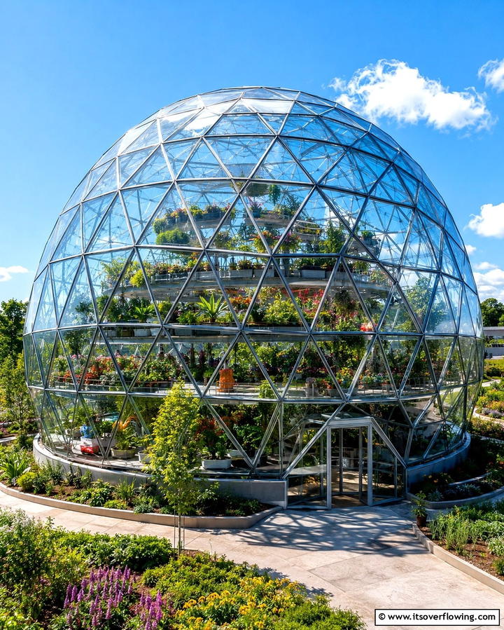 Geodesic Dome Greenhouse - 25 Fantasy Greenhouse Ideas for a Magical Garden Escape