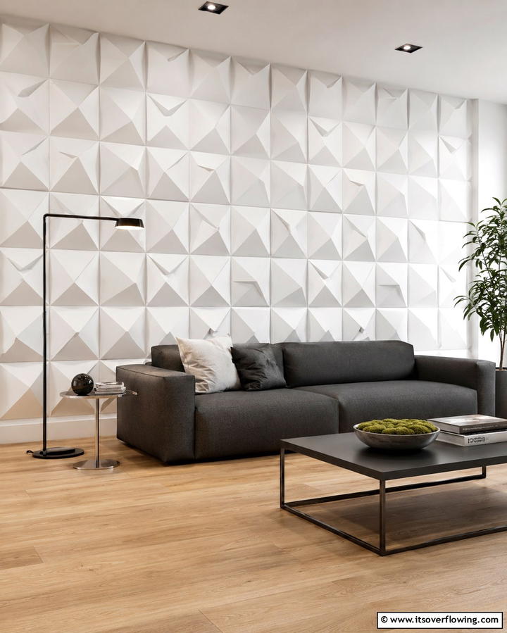 Geometric 3D Wall Panels - 25 Wall Paneling Ideas to Elevate Your Home Decor