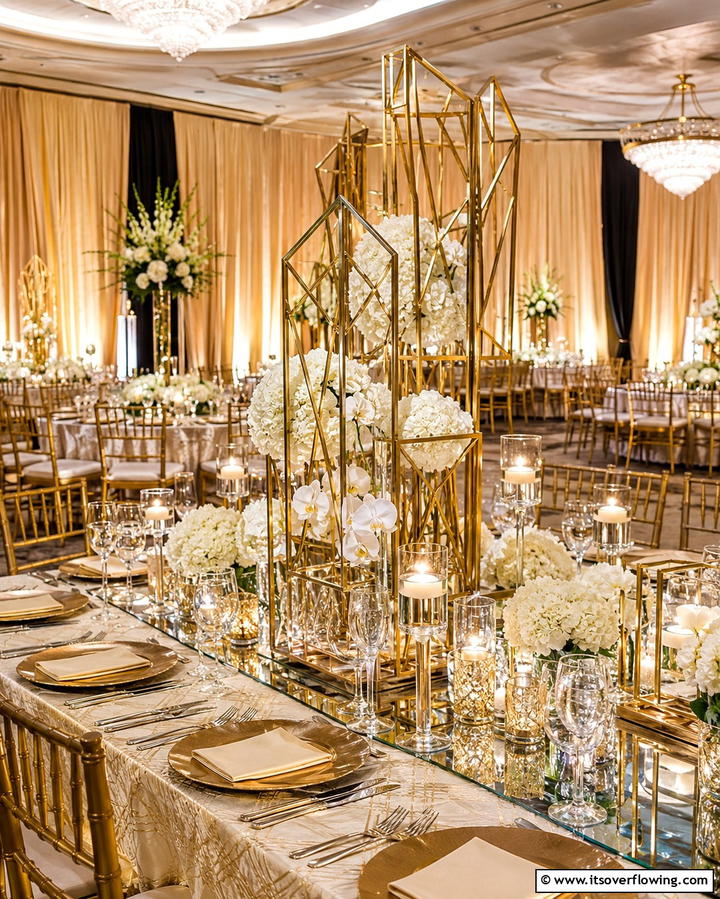 Geometric Centerpieces - 25 Art Deco Wedding Ideas for Glamorous Celebrations
