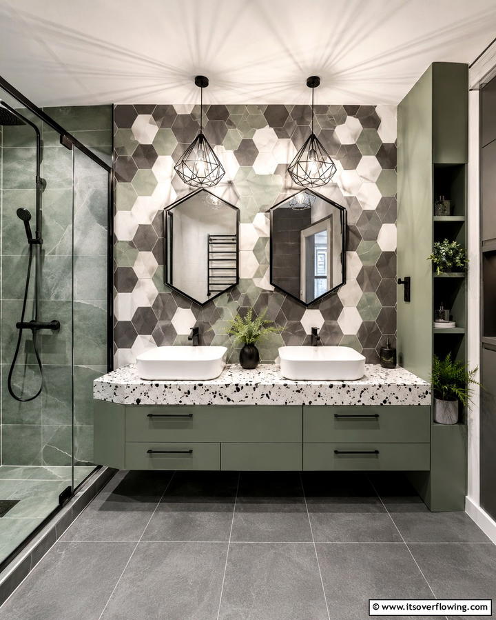 Geometric Designs - 30 Bathroom Pendant Lighting Ideas for Modern Illumination