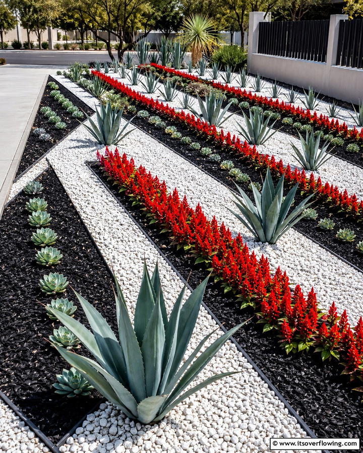 Geometric Flower Bed Design - 25 Front Yard Texas Flower Bed Ideas for a Stunning Look