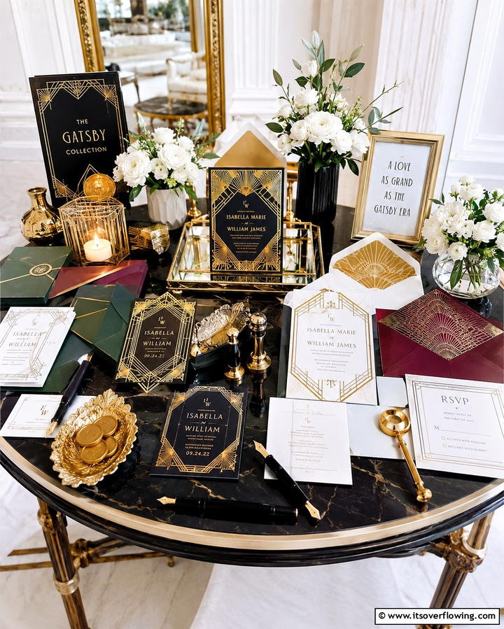 Geometric Invitation Designs - 25 Art Deco Wedding Ideas for Glamorous Celebrations
