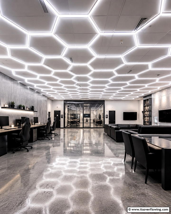 Geometric LED Panel Designs - 25 Drop Ceiling Lighting Ideas for Modern Homes