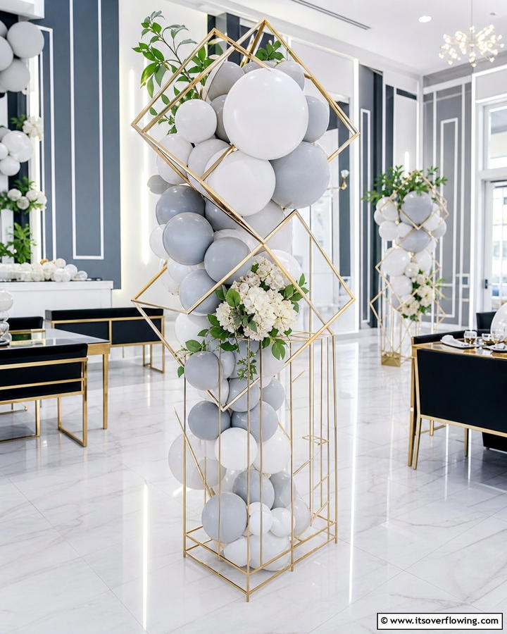 Geometric Modernity - 25 Stunning Balloon Centerpiece Ideas for Any Event