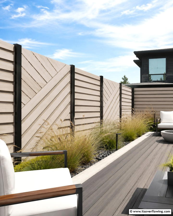 Geometric Pattern Fence - 30 Decorative Fence Ideas to Enhance Your Yard’s Aesthetic