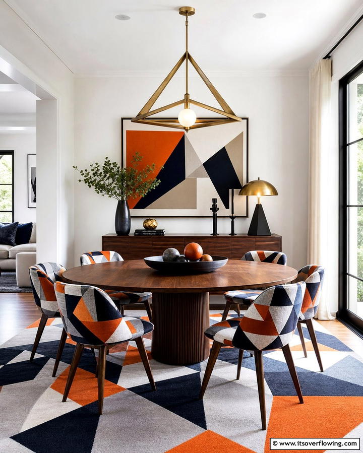 Geometric Pattern Focus - 30 Mid-Century Modern Dining Rooms with Timeless Design