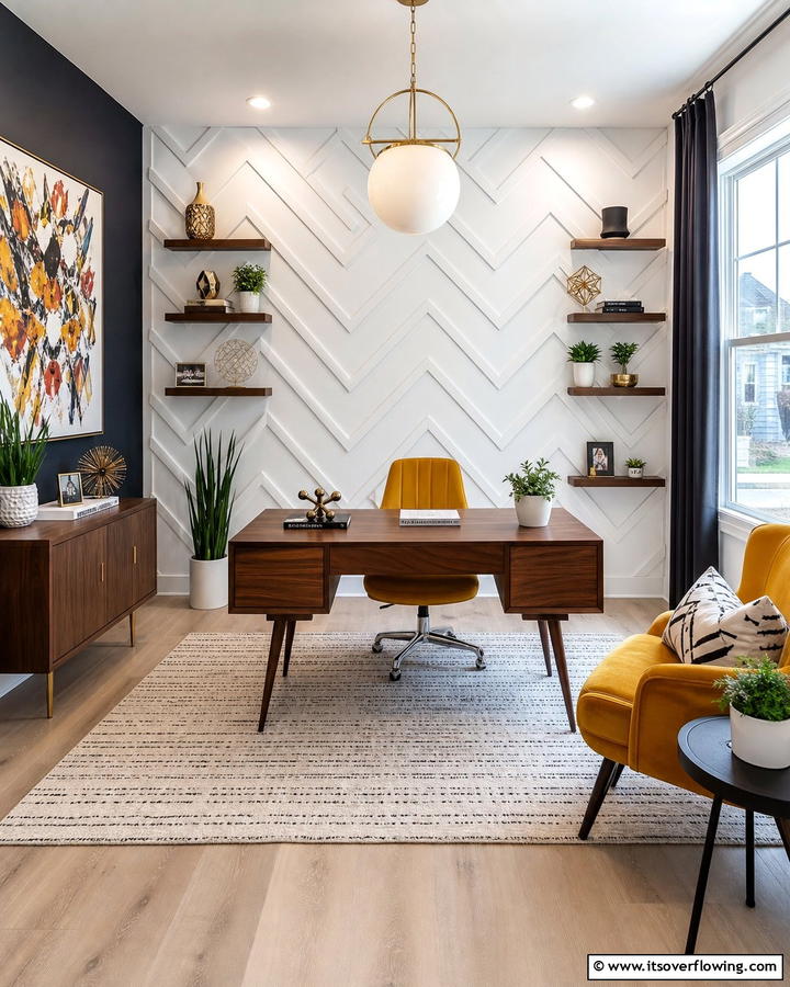 Geometric Pattern Innovation - 25 Board and Batten Wall Ideas to Elevate Your Home’s Interior