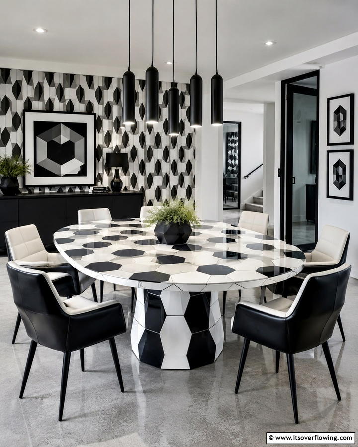 Geometric Pattern Table - 30 Innovative Table Design Ideas for Functional Spaces