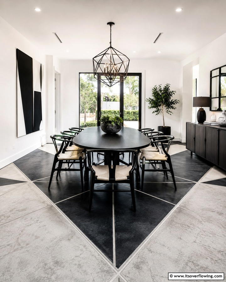 Geometric Patterned Concrete Floors - 25 Innovative Concrete Floor Design Ideas for Homes