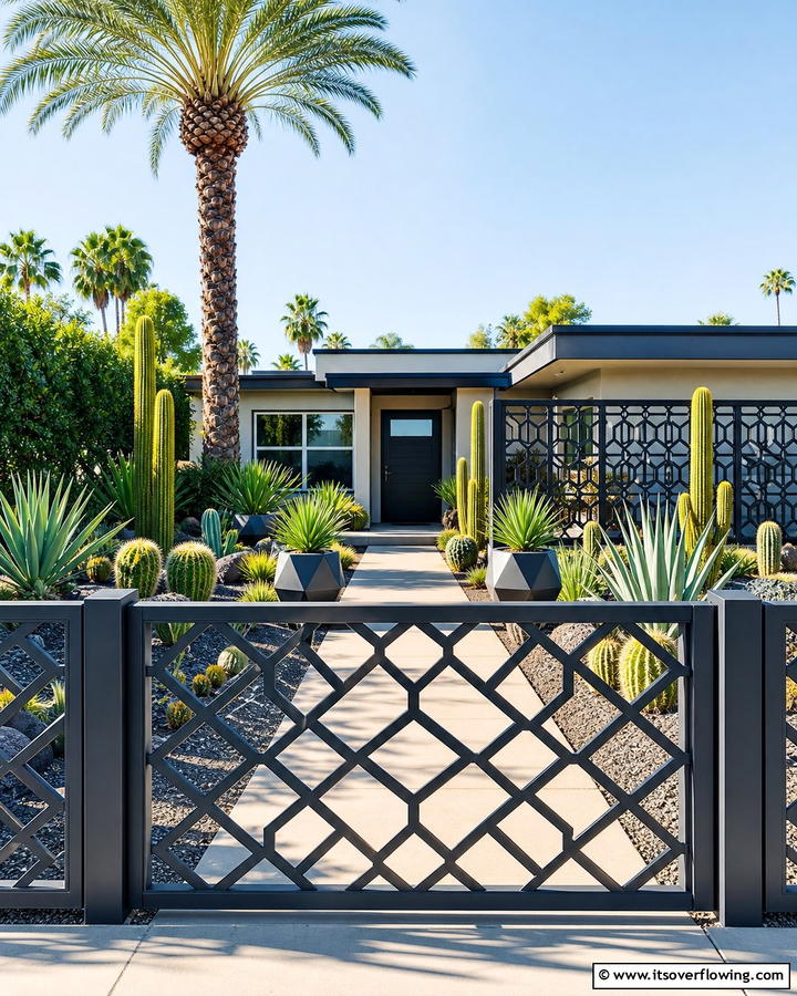 Geometric Patterned Fence - 21 Front Yard Fence Ideas to Enhance Privacy and Style