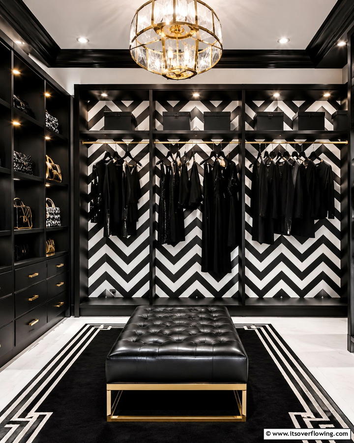 Geometric Patterned Interiors - 30 Locker Decor Ideas- Organize with Style at Home