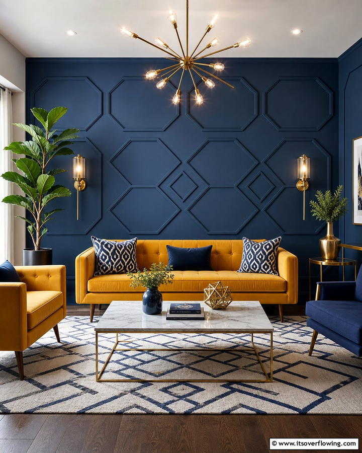 Geometric Patterned Molding - 30 Wall Molding Ideas to Elevate Your Interior Design