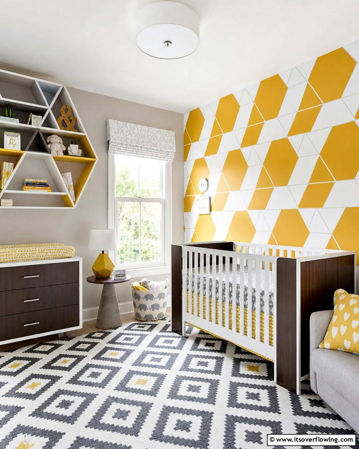 Geometric Patterned Space - 21 Baby Room Ideas for Safe and Stimulating Nurseries