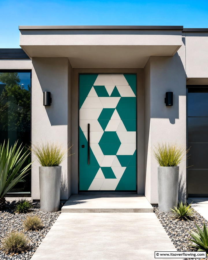 Geometric Patterns - 25 Door Painting Ideas to Add Personality to Your Home