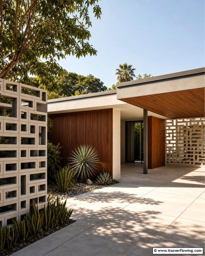 Geometric Patterns - 25 Mid-Century Modern Exterior Home Ideas for a Timeless Look