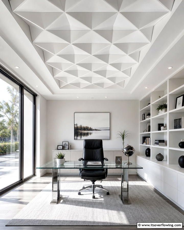 Geometric Patterns - 25 Reverse Tray Ceiling Ideas for a Unique Look