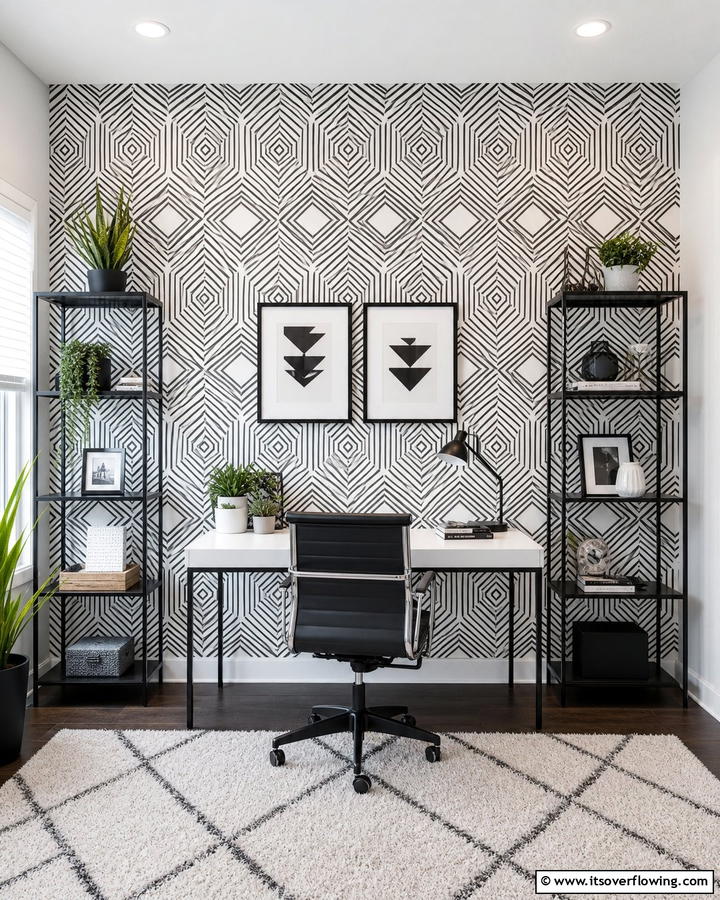 Geometric Patterns - 20 Home Office Background Ideas for Professional Vibes