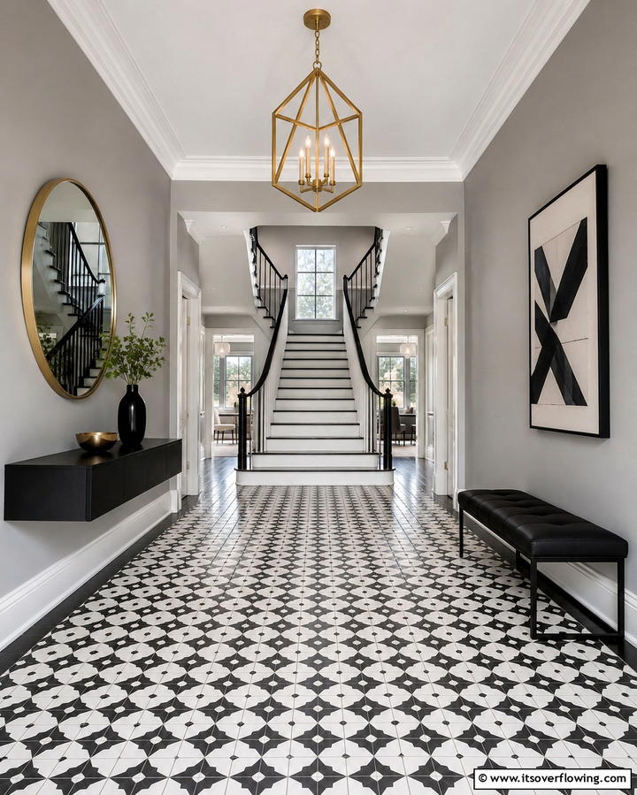 Geometric Patterns - 30 Modern Entryway Ideas- First Impressions with Style