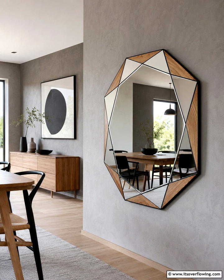 Geometric Patterns - 30 Stunning Dining Room Mirror Ideas for Elegance