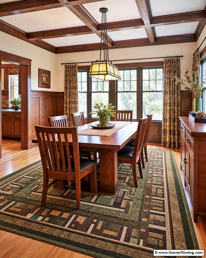 Geometric Patterns for Visual Interest - 20 Craftsman Dining Room Ideas for a Timeless Look
