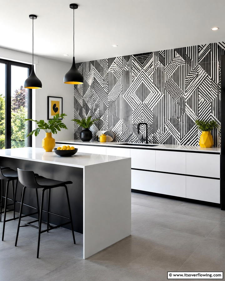 Geometric Patterns for a Modern Edge - 25 Kitchen Accent Wall Ideas for a Stylish Upgrade