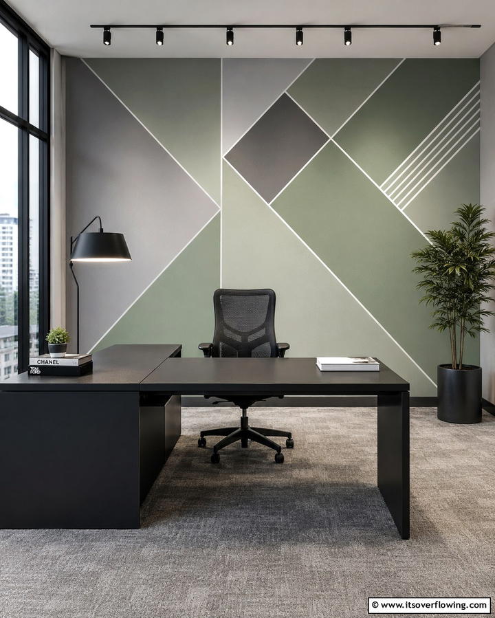 Geometric Patterns for a Sleek Look - 25 Office Wall Murals to Inspire Creativity and Productivity