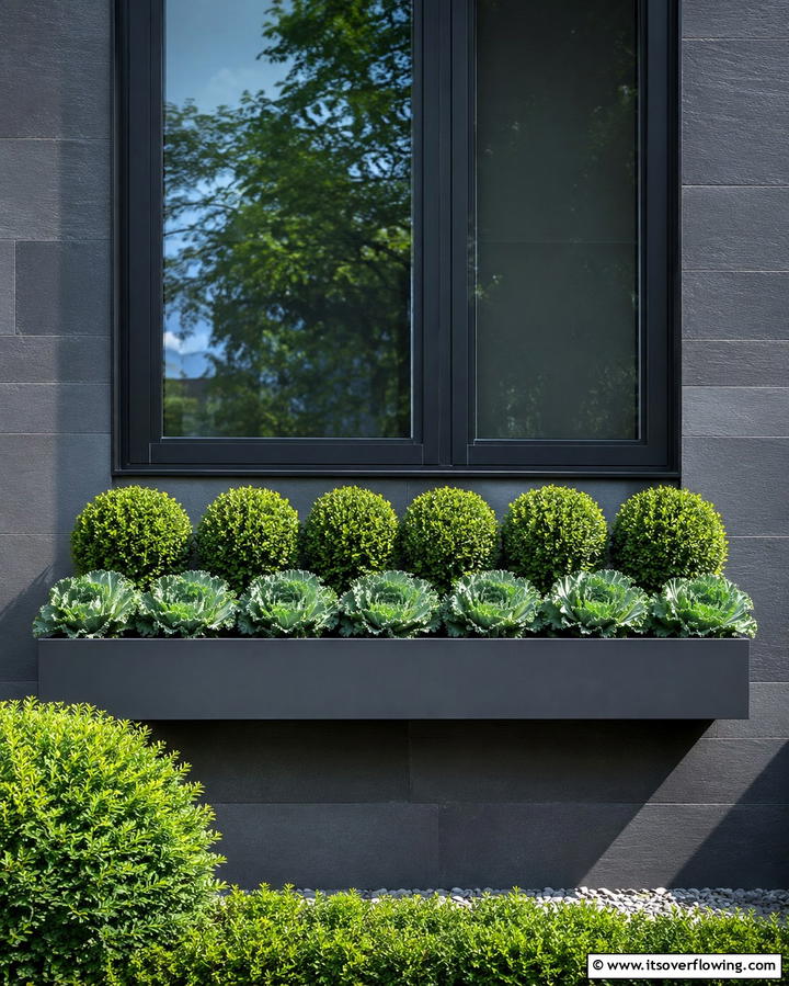 Geometric Plant Arrangements - 25 Window Box Ideas to Brighten Your Home’s Exterior