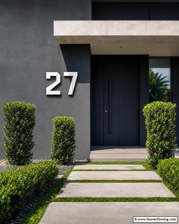 Geometric Precision Digits - 21 House Number Ideas to Boost Curb Appeal Creatively