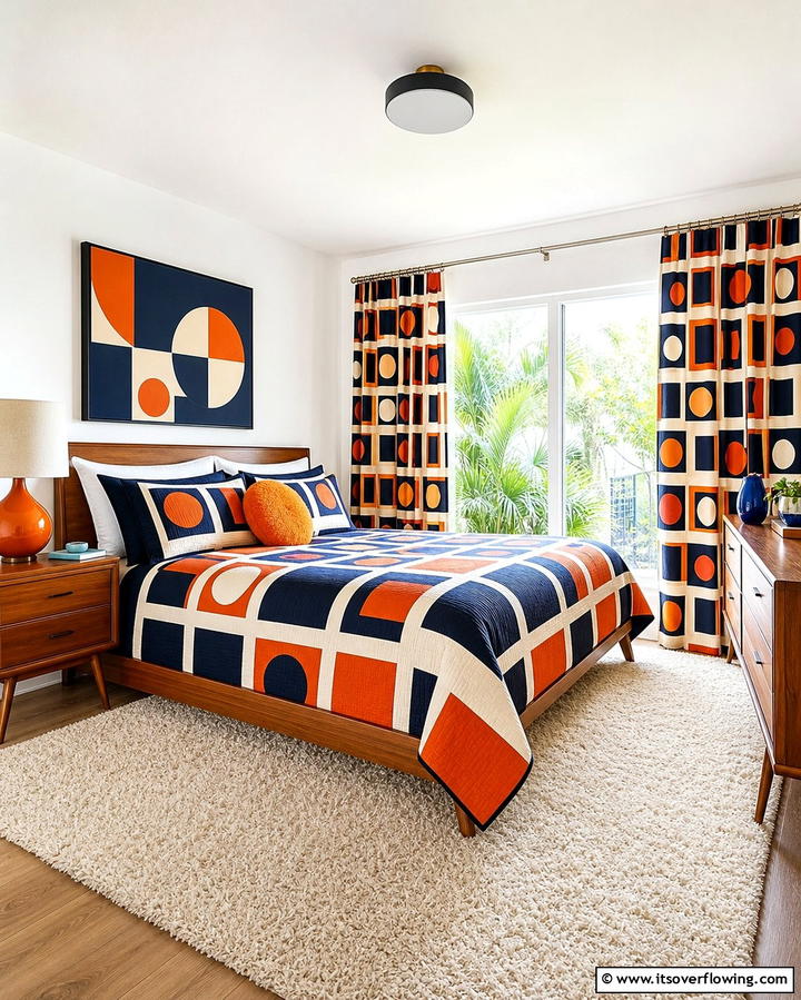 Geometric Prints - 25 60s Bedroom Ideas for a Retro-Inspired Space