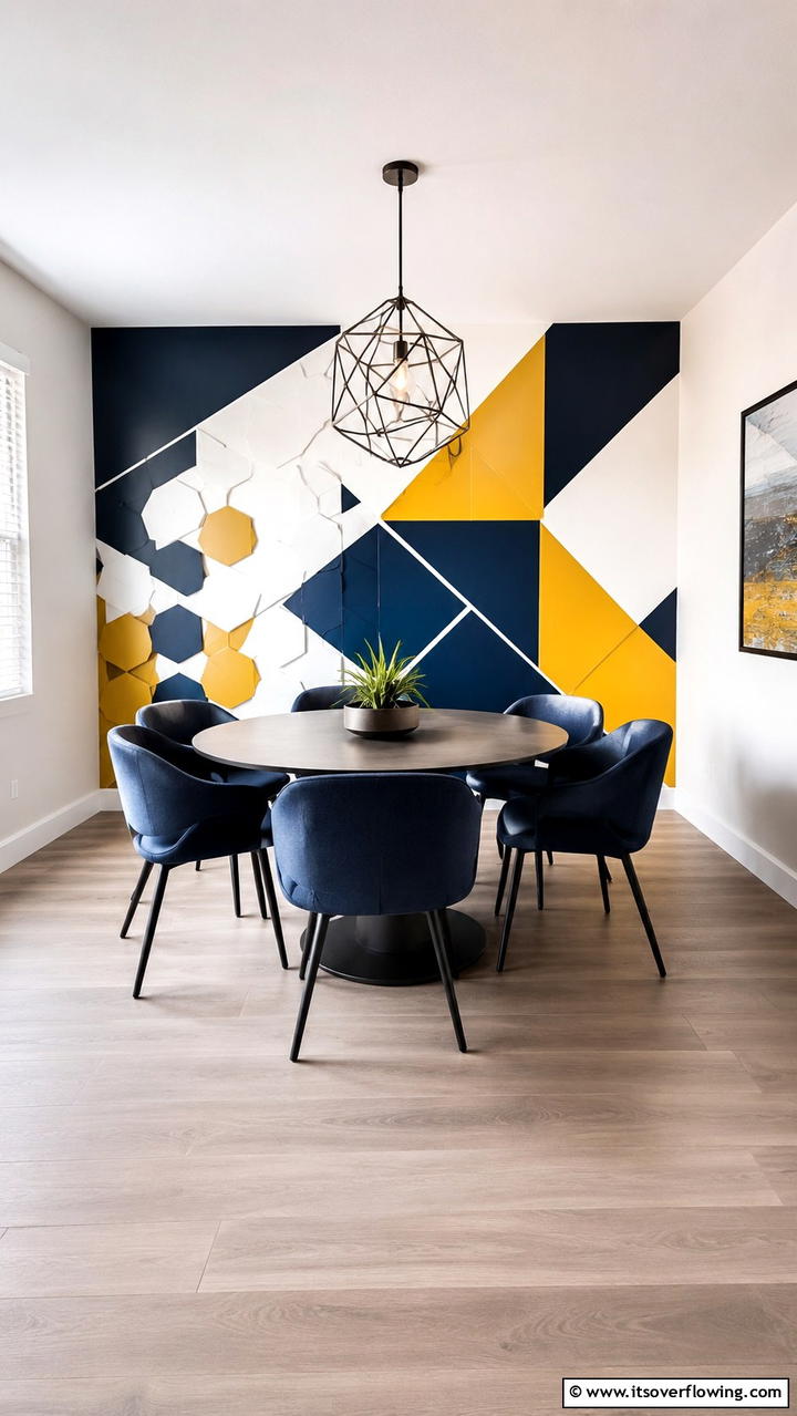 Geometric Shape Designs - 30 Dining Room Accent Wall Ideas for Bold Style