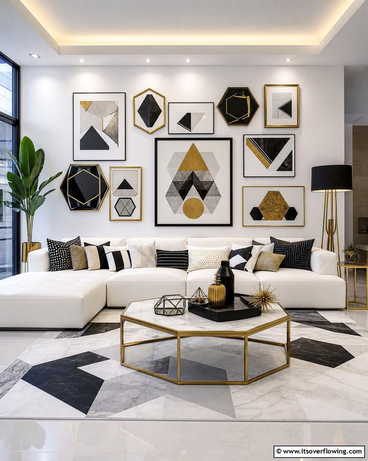 Geometric Shape Showcase - 21 Gallery Wall Ideas to Display Art and Memories