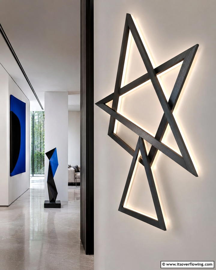 Geometric Shaped Sconces - 30 Bedroom Wall Sconce Ideas for Ambiance & Space-Saving