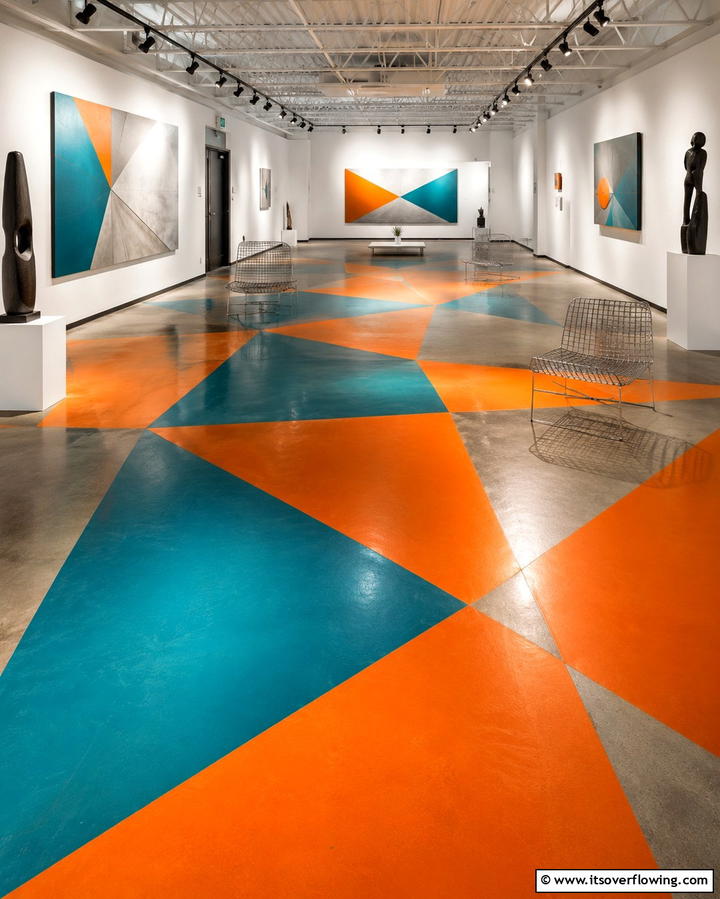 Geometric Shapes for a Bold Statement - 25 Painted Floor Ideas to Revitalize Your Home