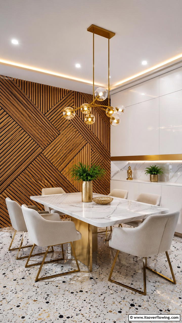 Geometric Slat Patterns - 21 Wood Slat Accent Wall Ideas to Elevate Your Interior Design