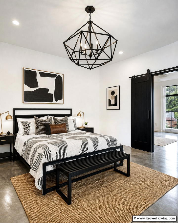 Geometric Statement - 20 Bedroom Chandelier Ideas to Elevate Your Space