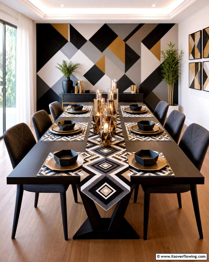 Geometric Tabletop Art - 21 Dining Table Decor Ideas to Impress Your Guests