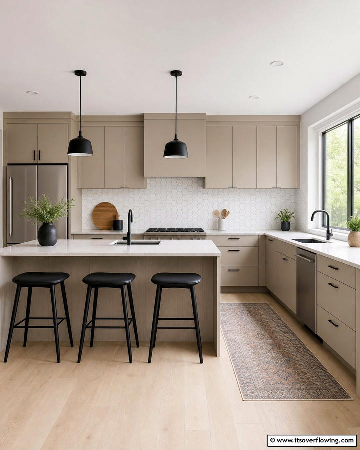 Geometric Tile Patterns - 21 Minimalist Kitchen Ideas for Clean & Functional Spaces