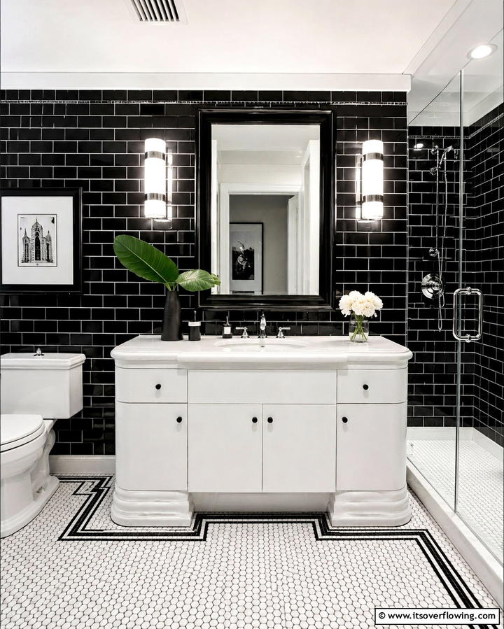 Geometric Tile PatternsExact - 30 Art Deco Bathroom Ideas for Glamorous Geometric Design