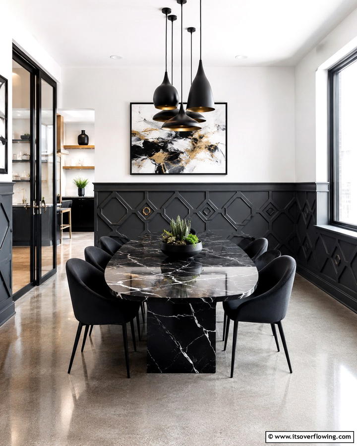 Geometric Wainscoting - 25 Classic Dining Room Wainscoting Ideas for Timeless Appeal