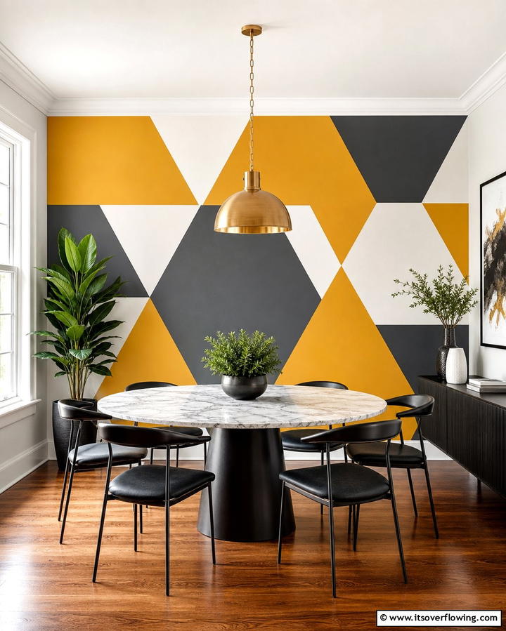 Geometric Wall Patterns - 25 Dining Room Wall Decor Ideas to Elevate Your Space